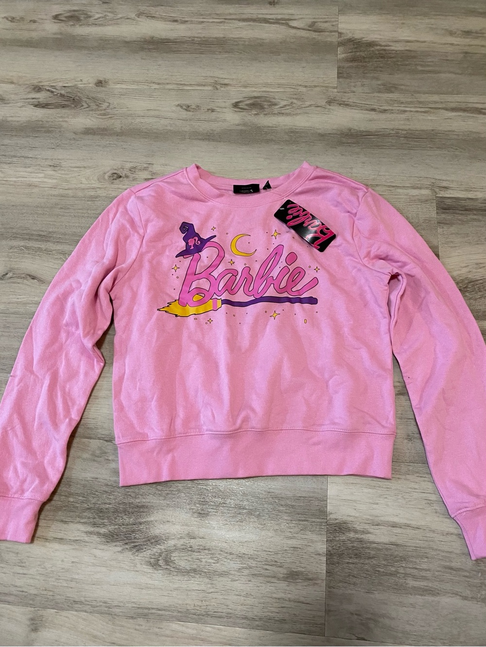 Barbie Halloween Witch Pink Graphic Crewneck Sweatshirt- NWT - Picture 5 of 15